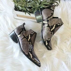 Marc Fisher LTD Yamir Snake skin brown bootie